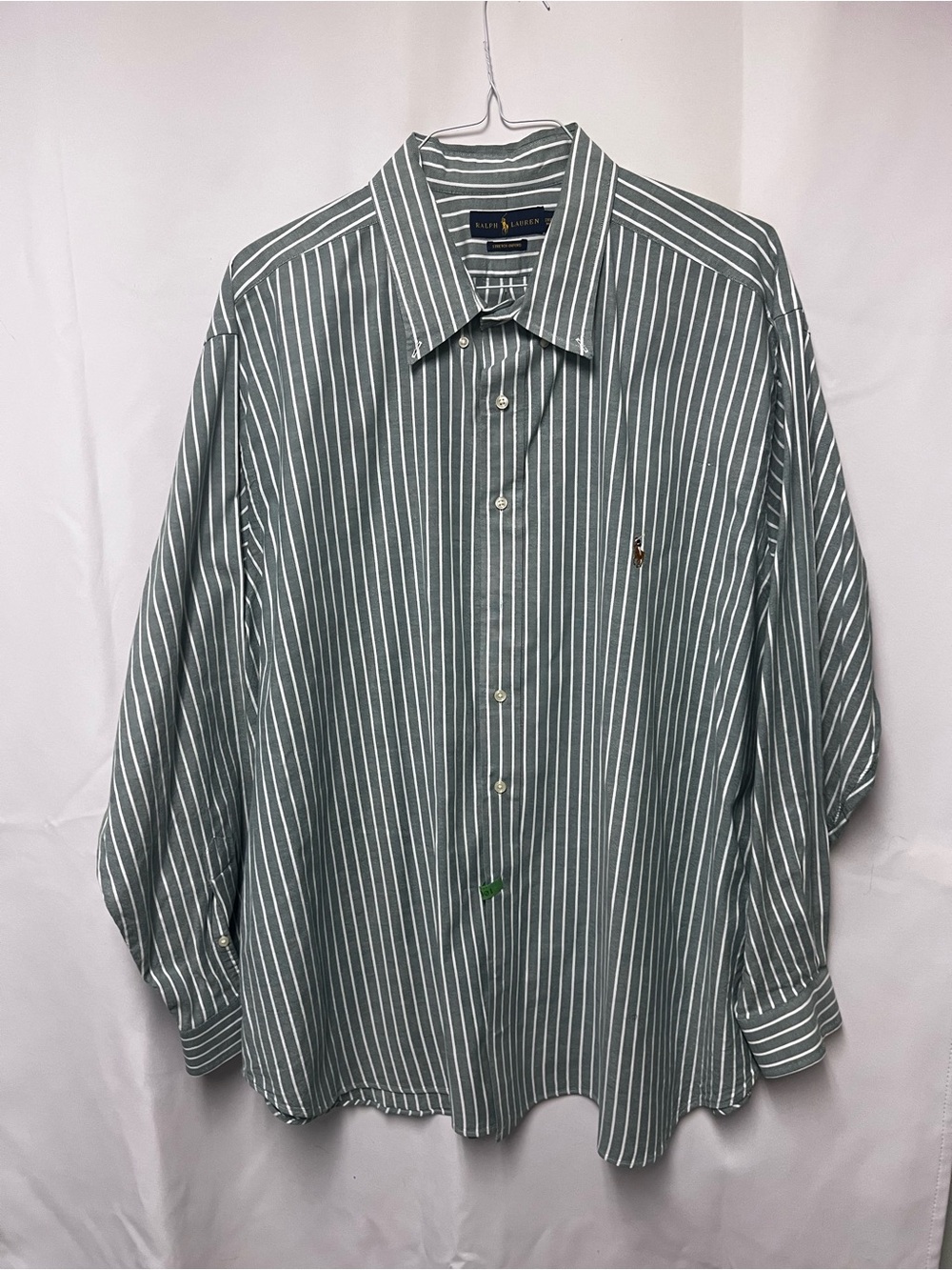 Ralph Lauren Mens Green Striped Stretch Oxford Shirt 3XB Big